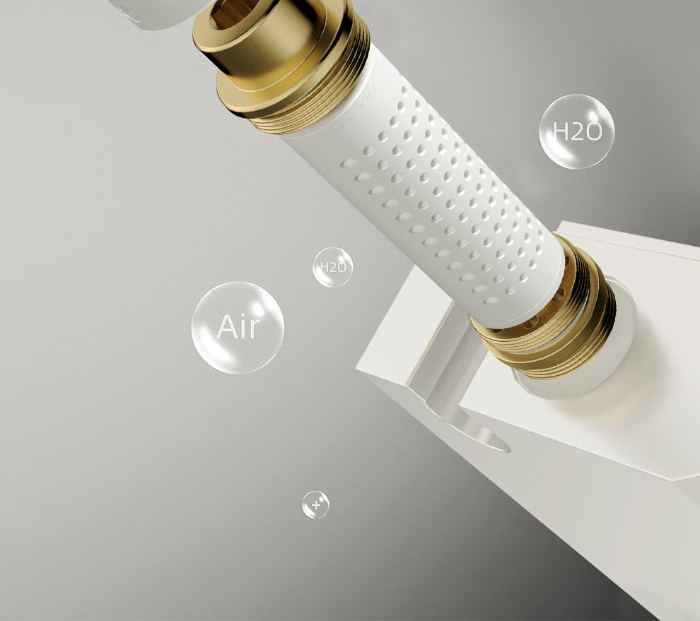 Homelody Blanc Pur 40 ℃ Thermostatique Hauteur Réglable Système de douche à affichage numérique avec mitigeur de Baignoire pour Salle de Bain