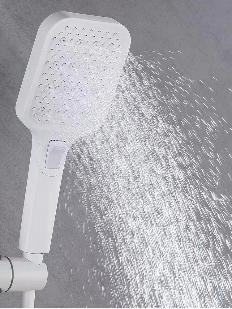 Homelody Système de douche avec Plateau de Rangement Blanc avec mitigeur de Baignoire pour Salle de Bain 4 Fonctions