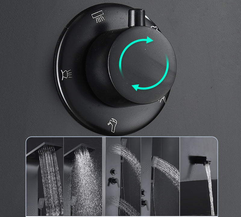 Homelody 5-Jet - Panneau de douche en acier inoxydable haut de gamme, à multifonction fonction de contrôle et pomme de douche à main