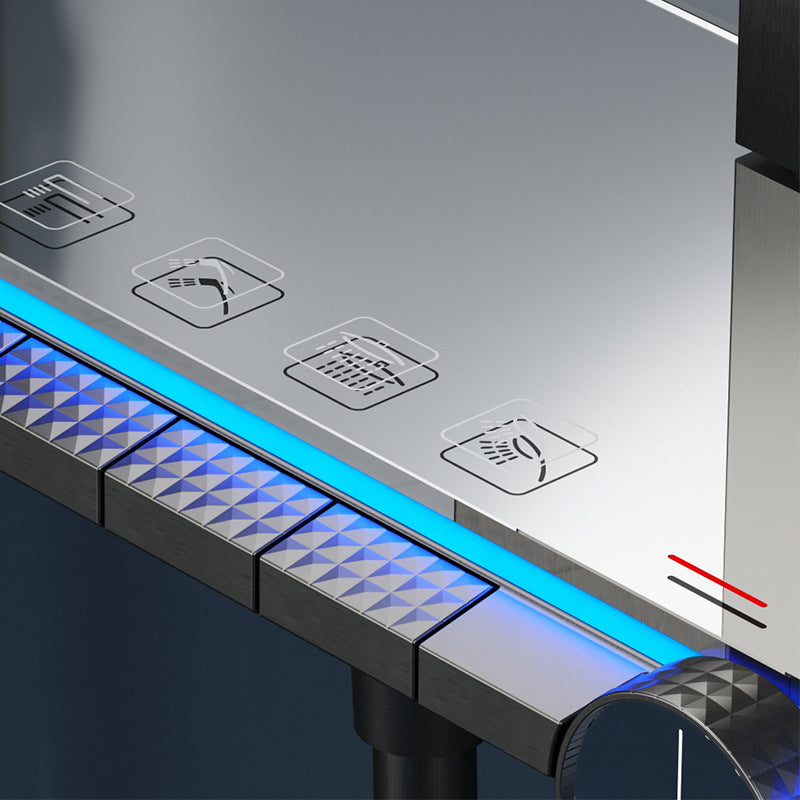 Homelody Luxueux Système de douche à affichage numérique avec Plateau de Rangement avec mitigeur de Baignoire pour Salle de Bain 4 Fonctions à lumière ambiante