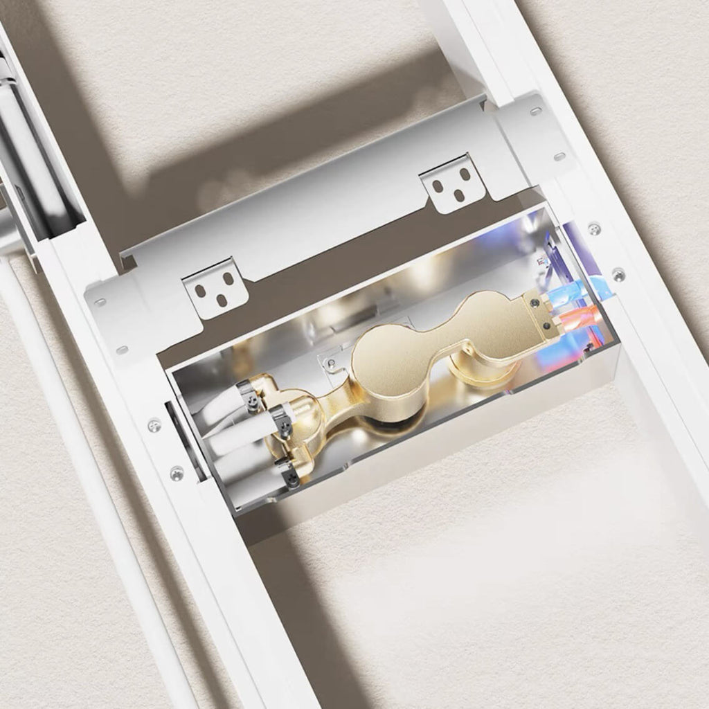 Homelody Robinet de douche haute pression luxueux à 3 jets avec douchette à main, ensemble de douche avec bac de rangement et bec verseur en cascade, blanc