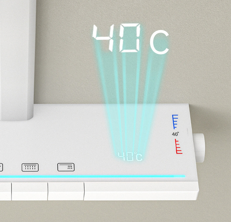 Homelody Avancé Grand 40 ℃ Thermostatique Système de douche à affichage numérique avec mitigeur de Baignoire pour Salle de Bain 4 Fonctions à lumière ambiante
