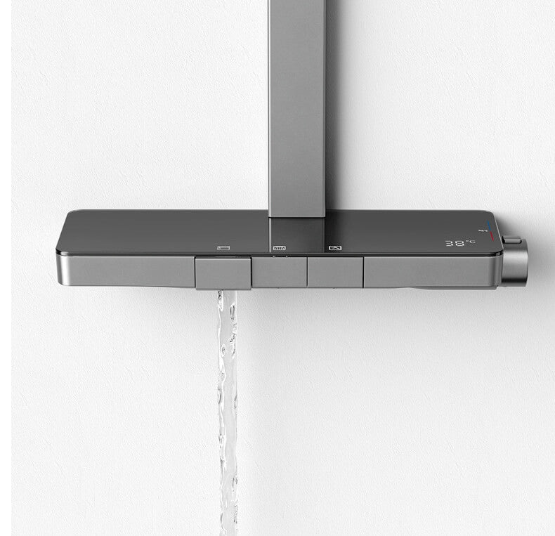 HOMELODY Colonne Douche affichage numérique avec Robinet Baignoire Cascade Mitigeur Thermostatique Système à 3 Fonctions en Laiton