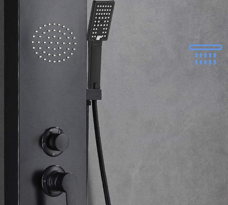 Homelody 5-Jet - Panneau de douche en acier inoxydable haut de gamme, à multifonction fonction de contrôle et pomme de douche à main
