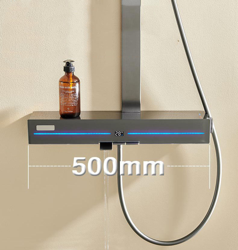 Homelody Grand Système de douche à affichage numérique avec mitigeur de Baignoire pour Salle de Bain 3 Fonctions à lumière ambiante