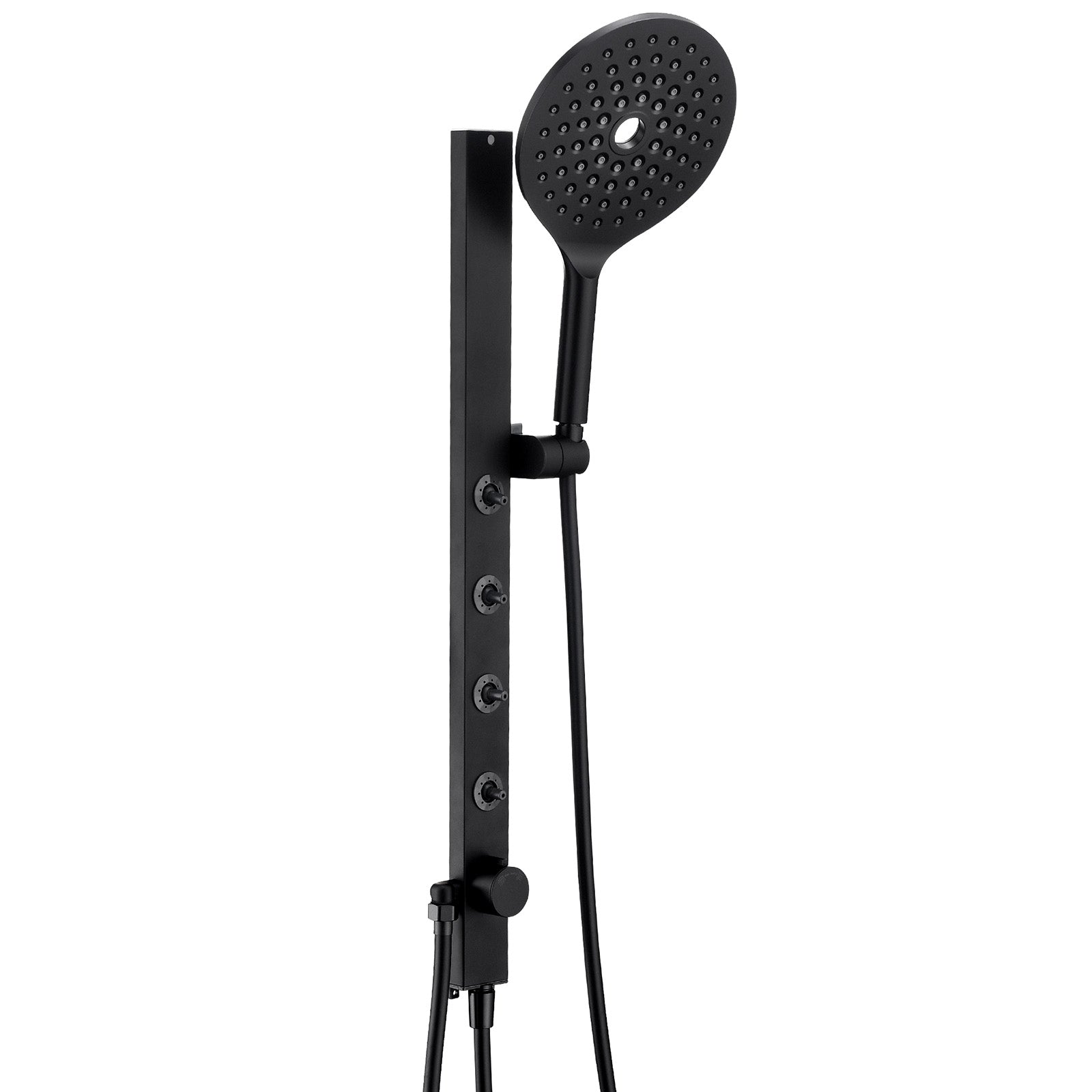 Homelody Colonne de Douche Sans Mitigeur avec 4 Jets Latéraux Orientables – Douchette à Main 7,5" réglable en Hauteur, Acier Inoxydable