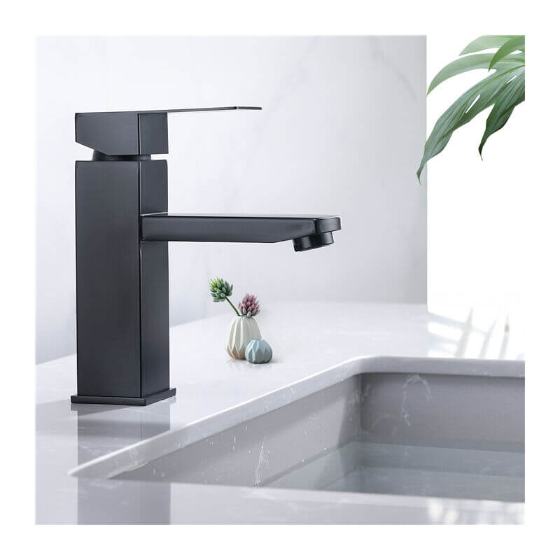 Mitigeur Lavabo Noir acier inoxydable Robinet Salle Bain avec Poignée –  Homelody-fr