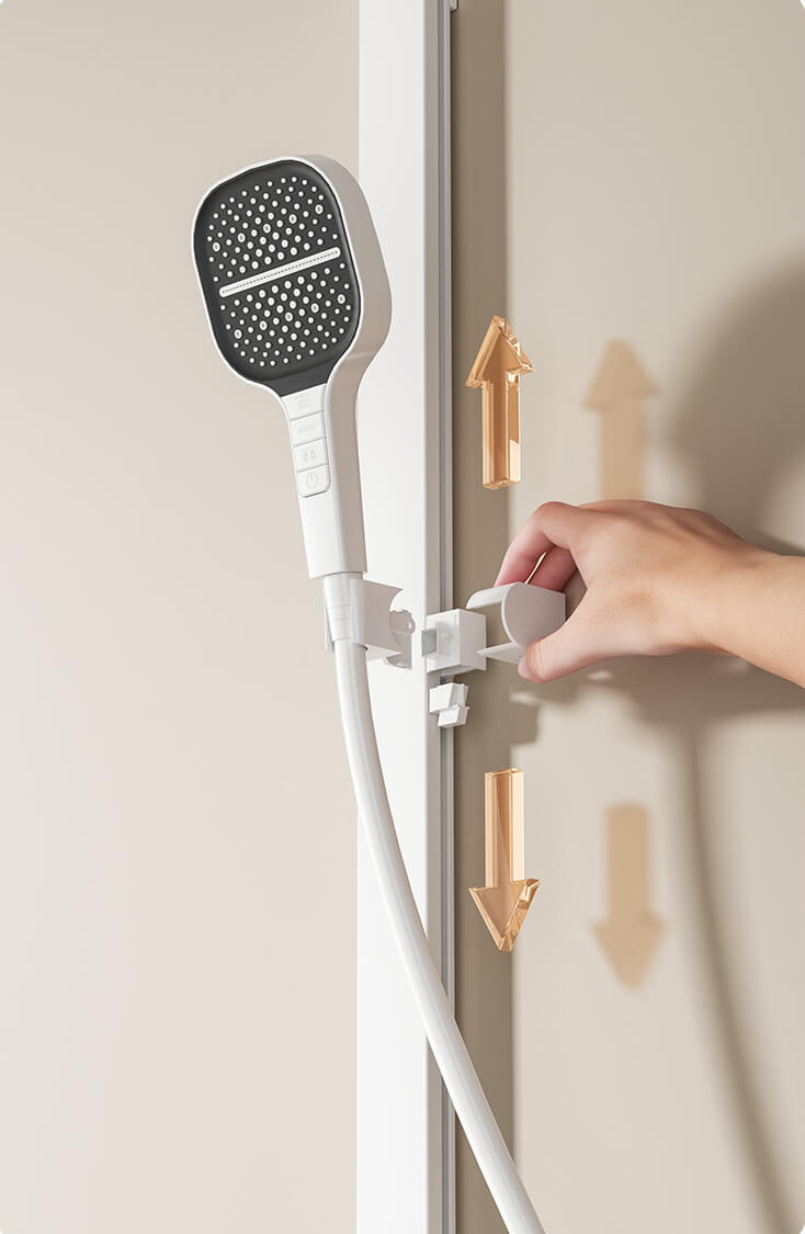 Homelody Thermostatique Système de douche à affichage numérique avec Plateau de Rangement avec mitigeur de Baignoire pour Salle de Bain 4 Fonctions Blanc