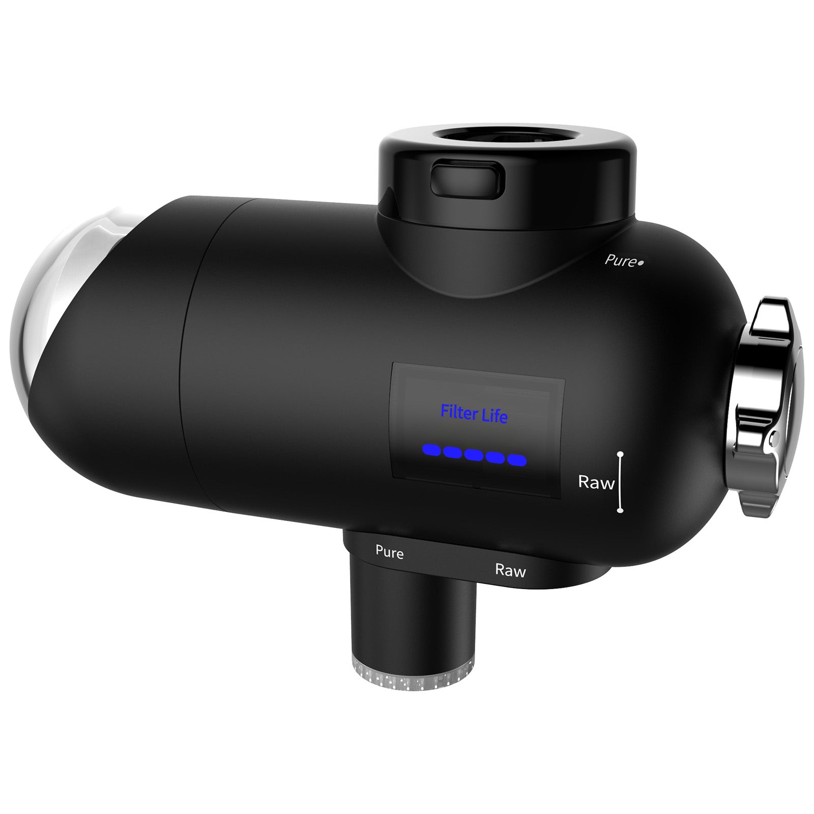 HOMELODY Filtre à eau robinet 3.0 avec affichage LED, filtre à eau potable pour cuisine, élimine le chlore, les métaux lourds et le mauvais goût, 12 adaptateurs avec lumière bleue (1 filtre inclus)