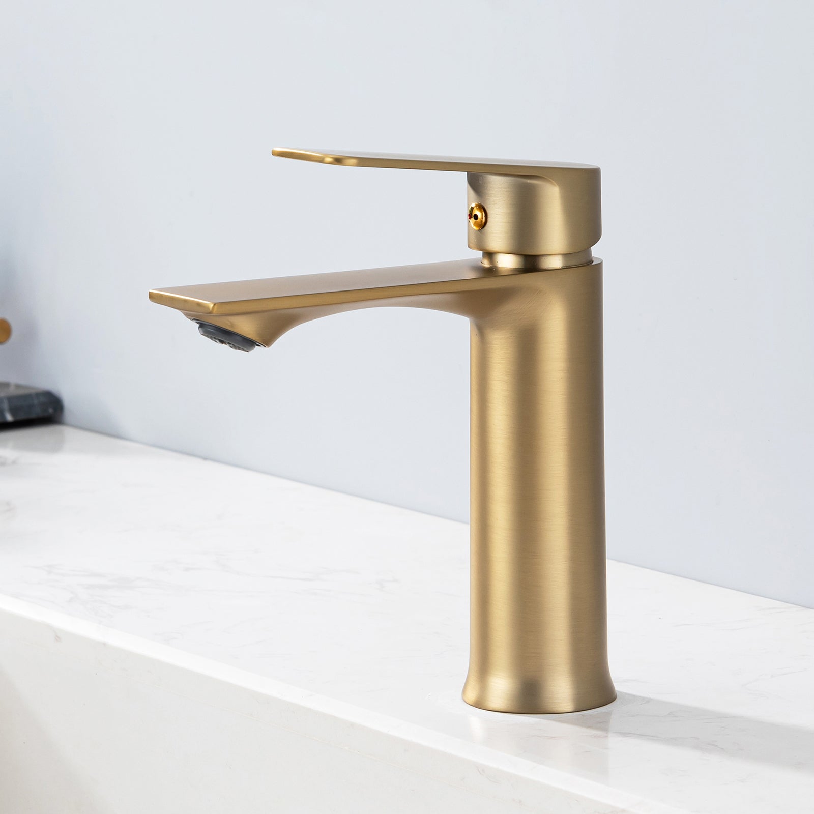 Homelody Mitigeur Lavabo Doré Monocommande – Robinet Salle de Bain en Inox, Température et Débit Réglables