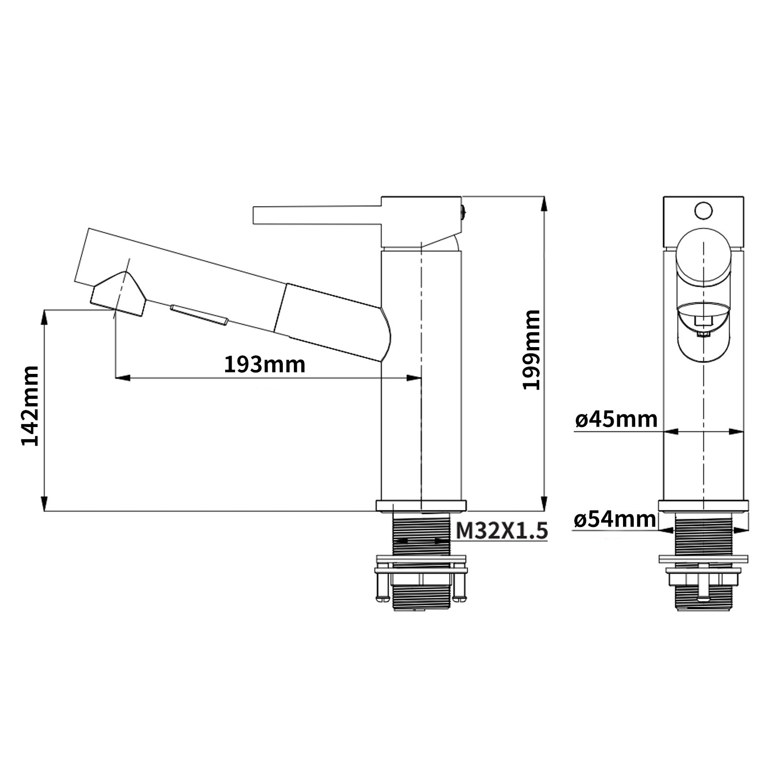 Homelody Robinet Cuisine avec Douchette Extractible, Mitigeur Cuisine avec 2 Modes de Jet