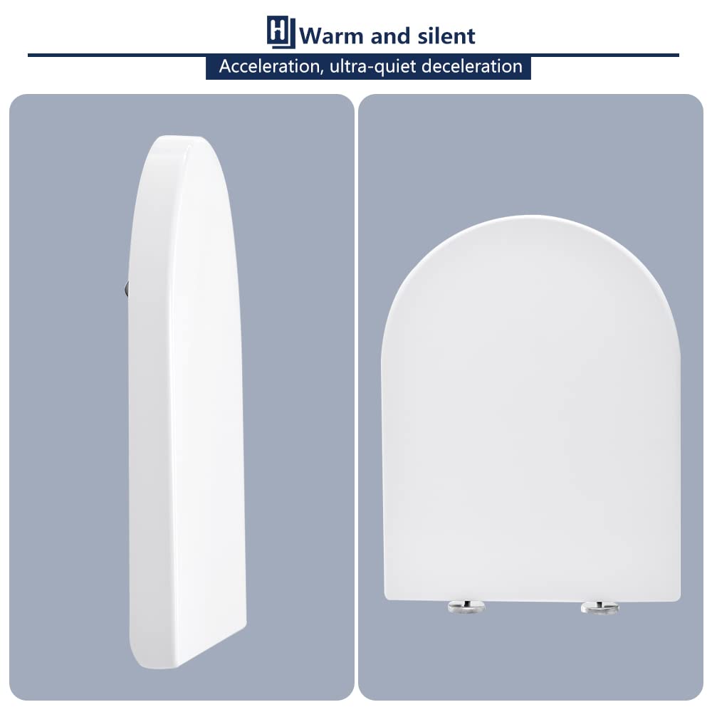 HOMELODY Abattants WC,Couvercle de Toilette Blanc,Matériau Épaissi d'Urée-formaldéhyde, Avec fonction de libération rapide et fonction,Acier inoxydable Charnière Réglable(435x360x40mm)