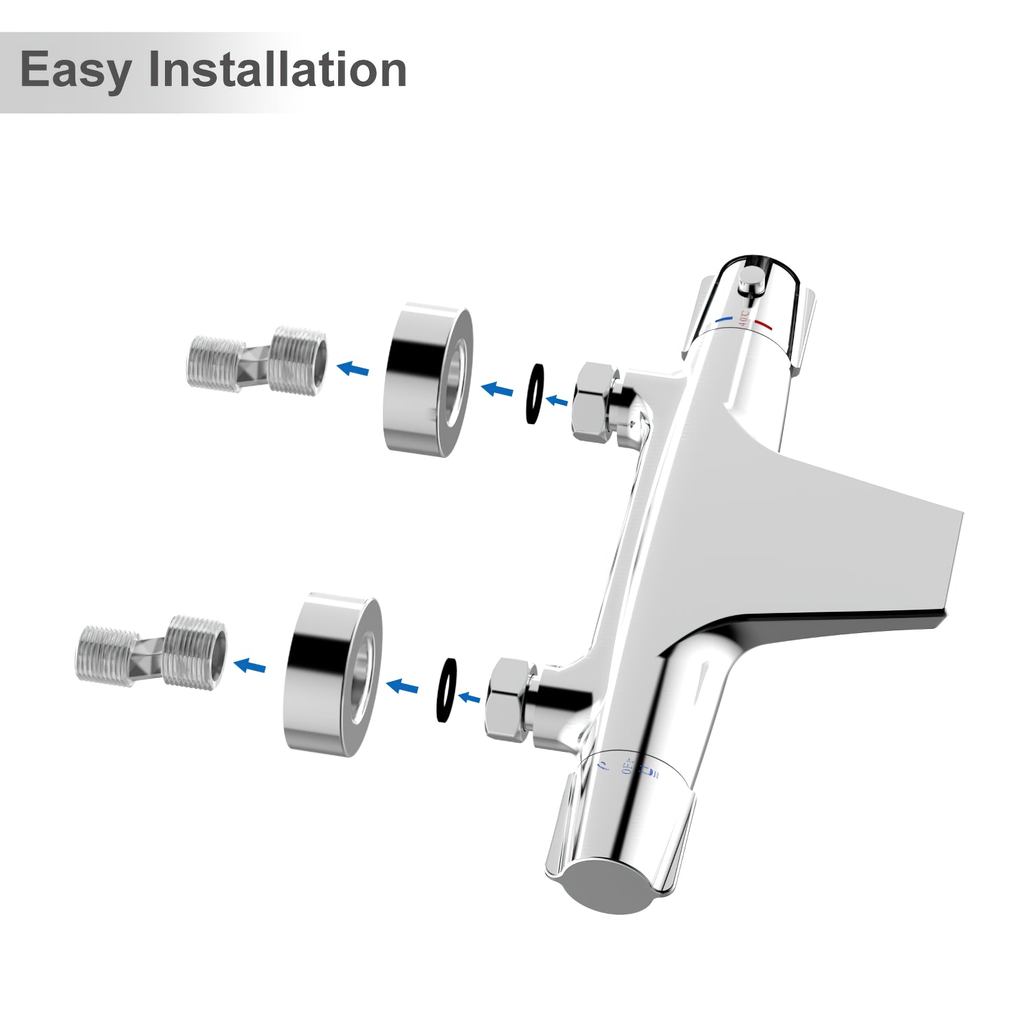 Homelody Système de douche séparable,Colonne de douche sans robinetterie + Mitigeur Douche Thermostatique Cascade