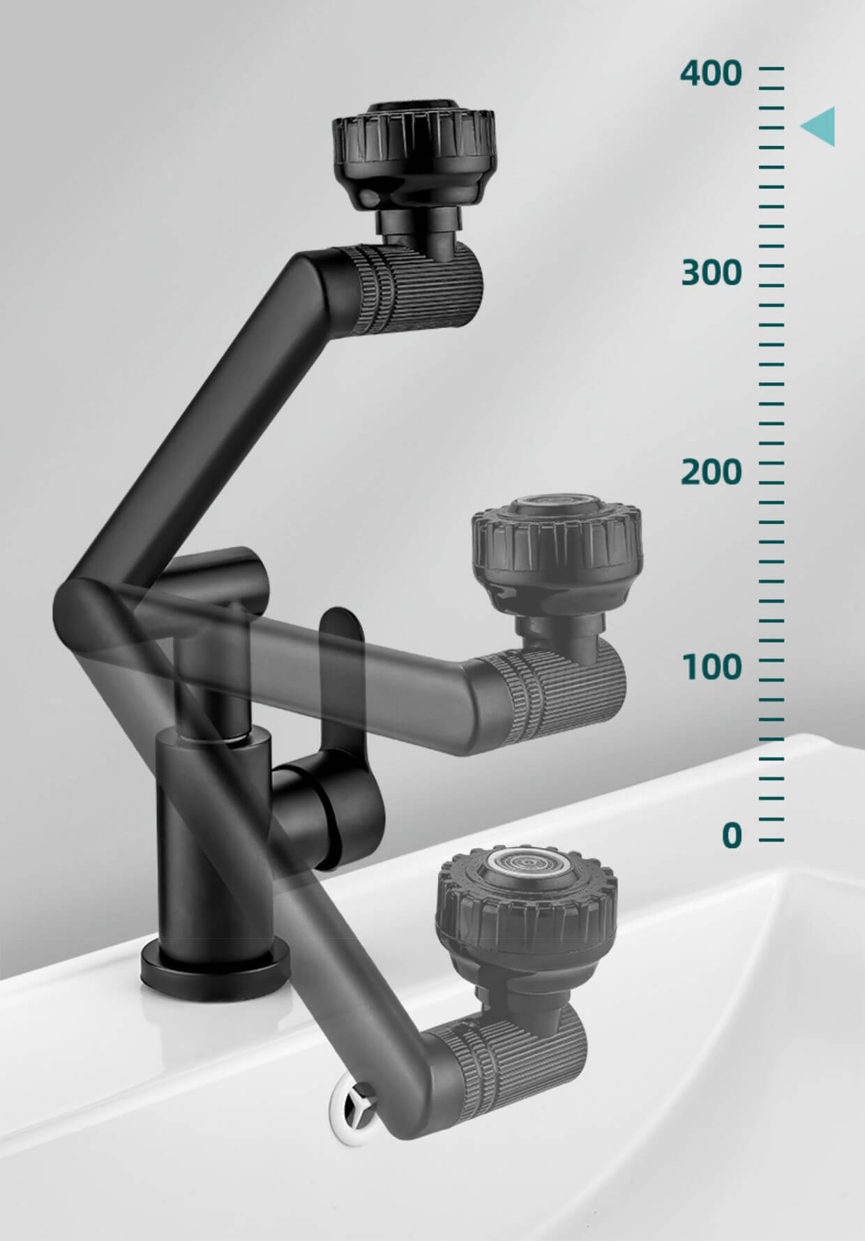 Homelody robinet rotatif à 1080 degrés pour évier de salle de bain, robinet pivotant pour évier à 1 trou