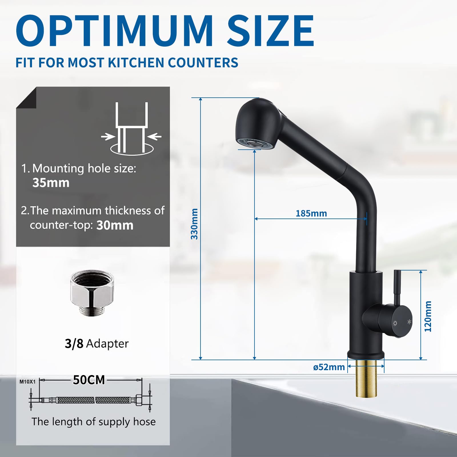 HOMELODY Robinet d'évier avec douchette extensible, robinet de cuisine avec 2 types de jets, en acier inoxydable 304, mitigeur haute pression, rotatif à 360°