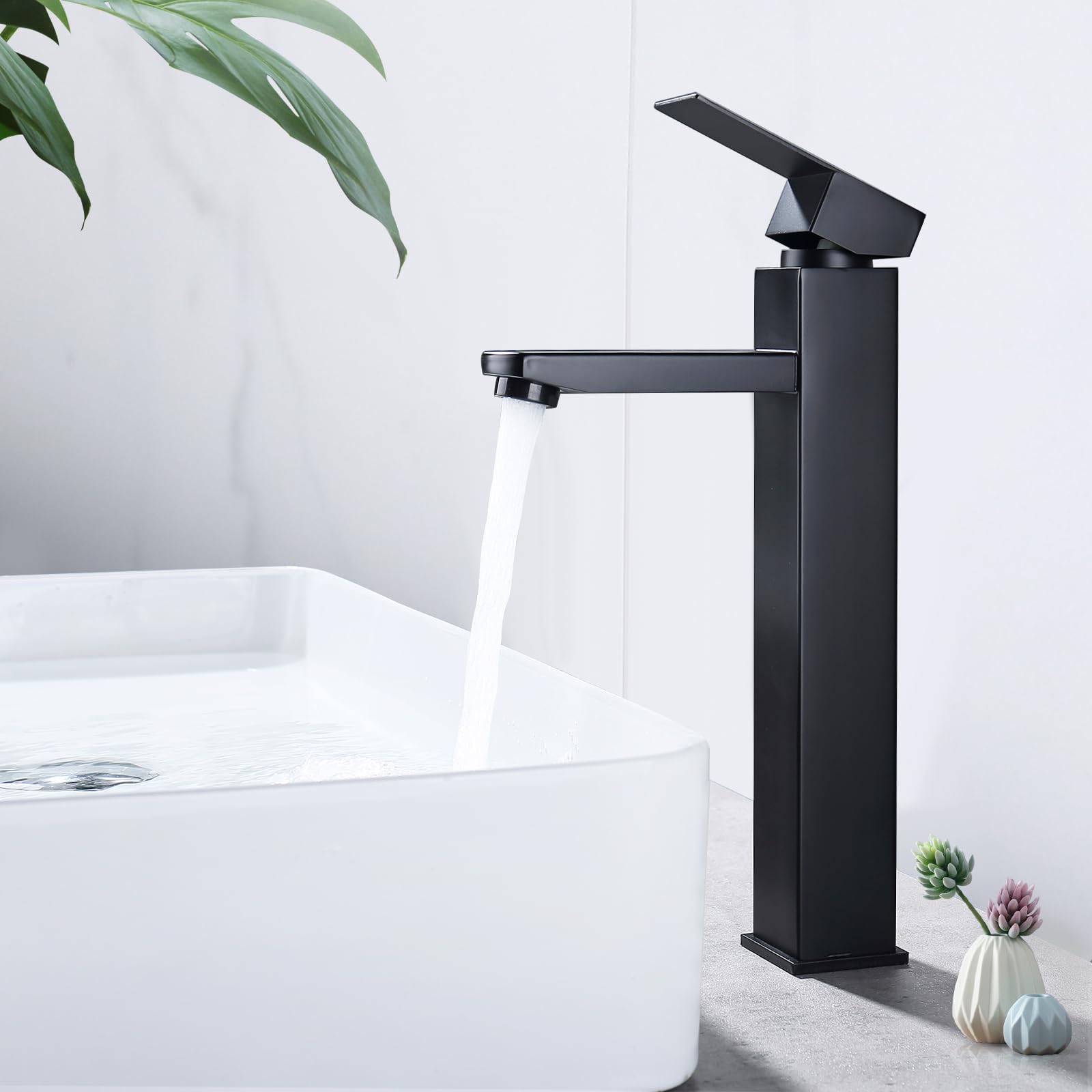 HOMELODY Robinet de salle de bain noir haut 360° Rotatif Mitigeur Lavabo Robinet