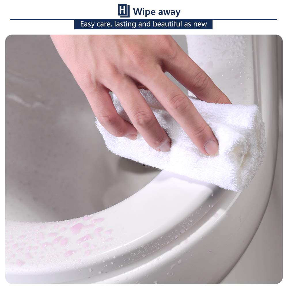 HOMELODY Abattants WC,Couvercle de Toilette Blanc,Matériau Épaissi d'Urée-formaldéhyde, Avec fonction de libération rapide et fonction,Acier inoxydable Charnière Réglable(435x360x40mm)