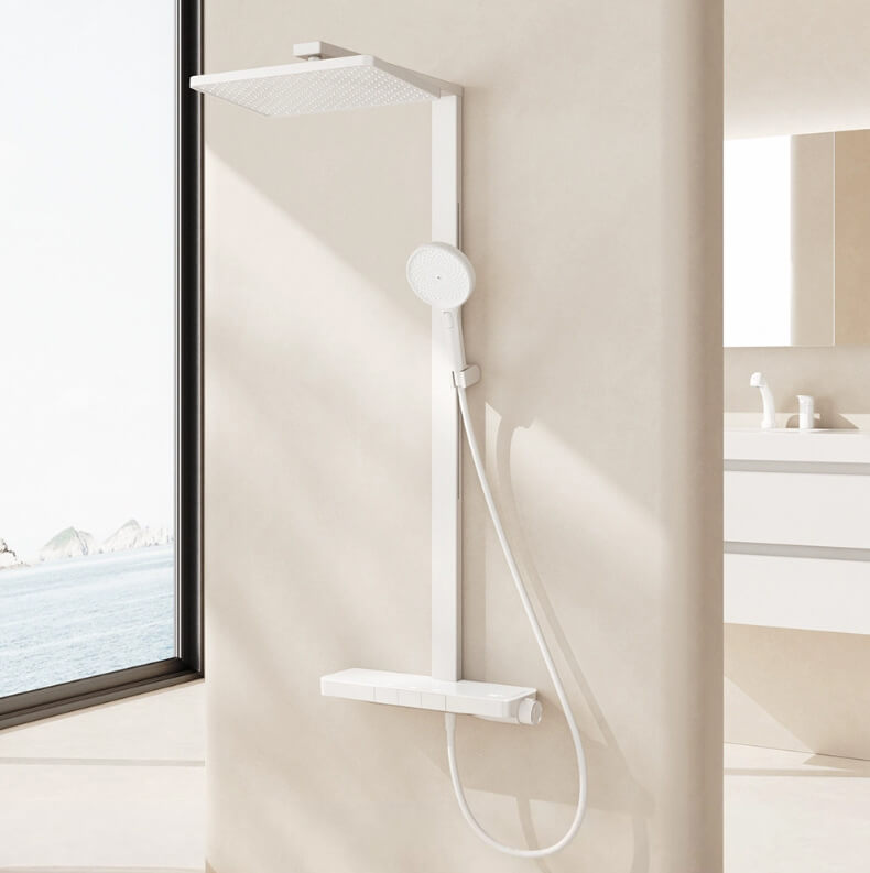 HOMELODY Colonne Douche affichage numérique avec Robinet Baignoire Cascade Mitigeur Thermostatique Système à 3 Fonctions en Laiton
