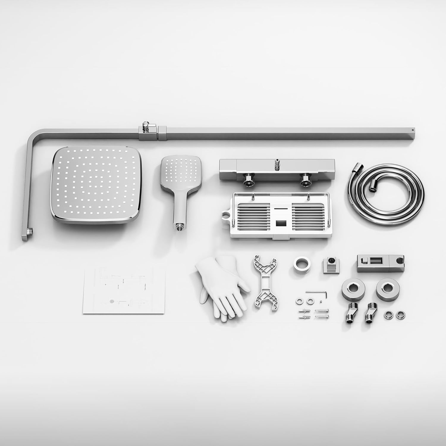 HOMELODY Système de douche avec thermostat, robinet de douche chromé