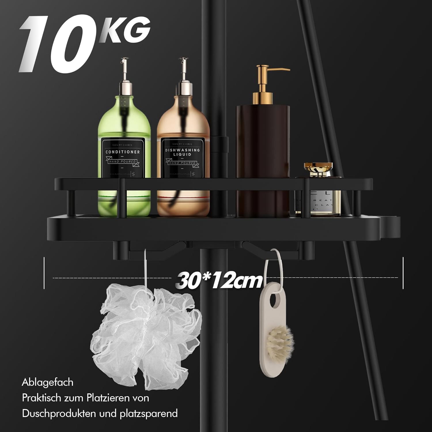 HOMELODY Système de douche avec thermostat noir - Kit complet rond