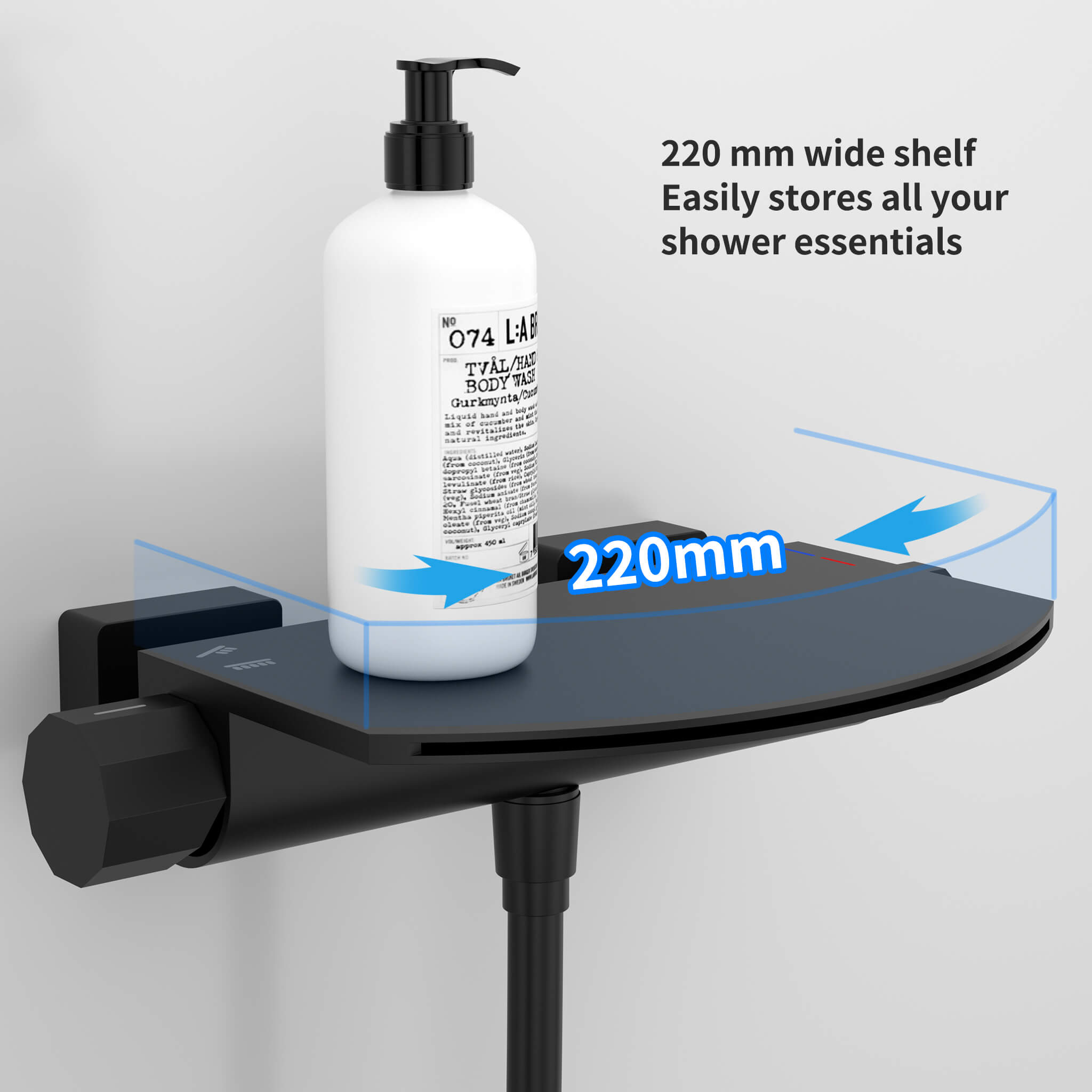 HOMELODY Mitigeur Baignoire Cascade Noir avec Douchette Robinet de Douche