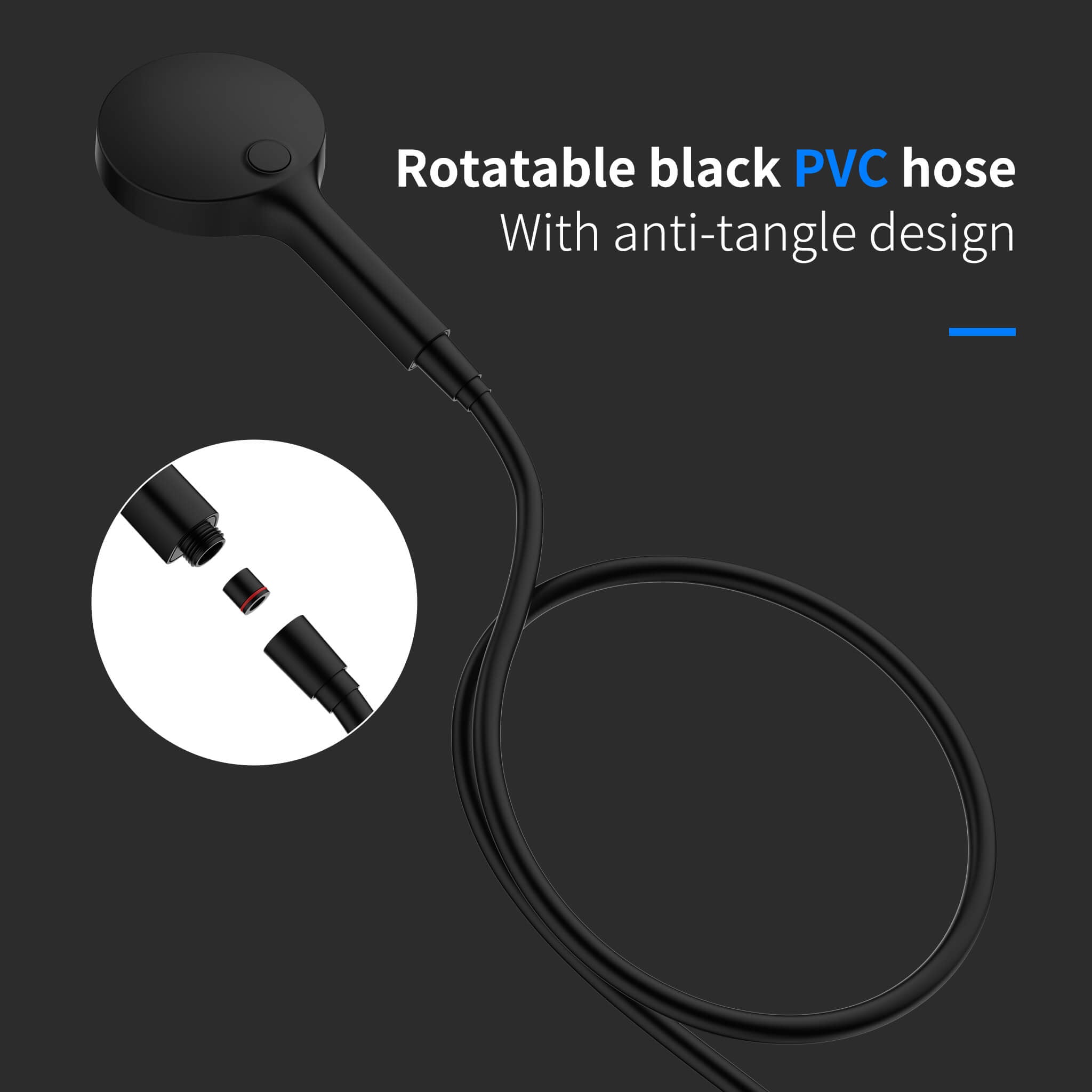 HOMELODY Mitigeur Baignoire Cascade Noir avec Douchette Robinet de Douche