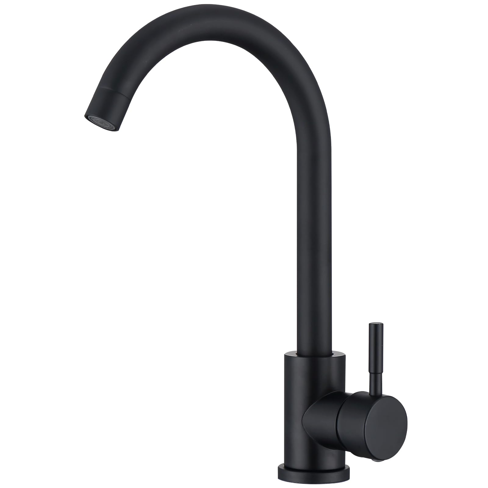 Homelody Mitigeur de Cuisine Noir Robinet de Cuisine Bec Rotatif  360° Robinet Mitigeur d'Evier en Acier Inox Durable