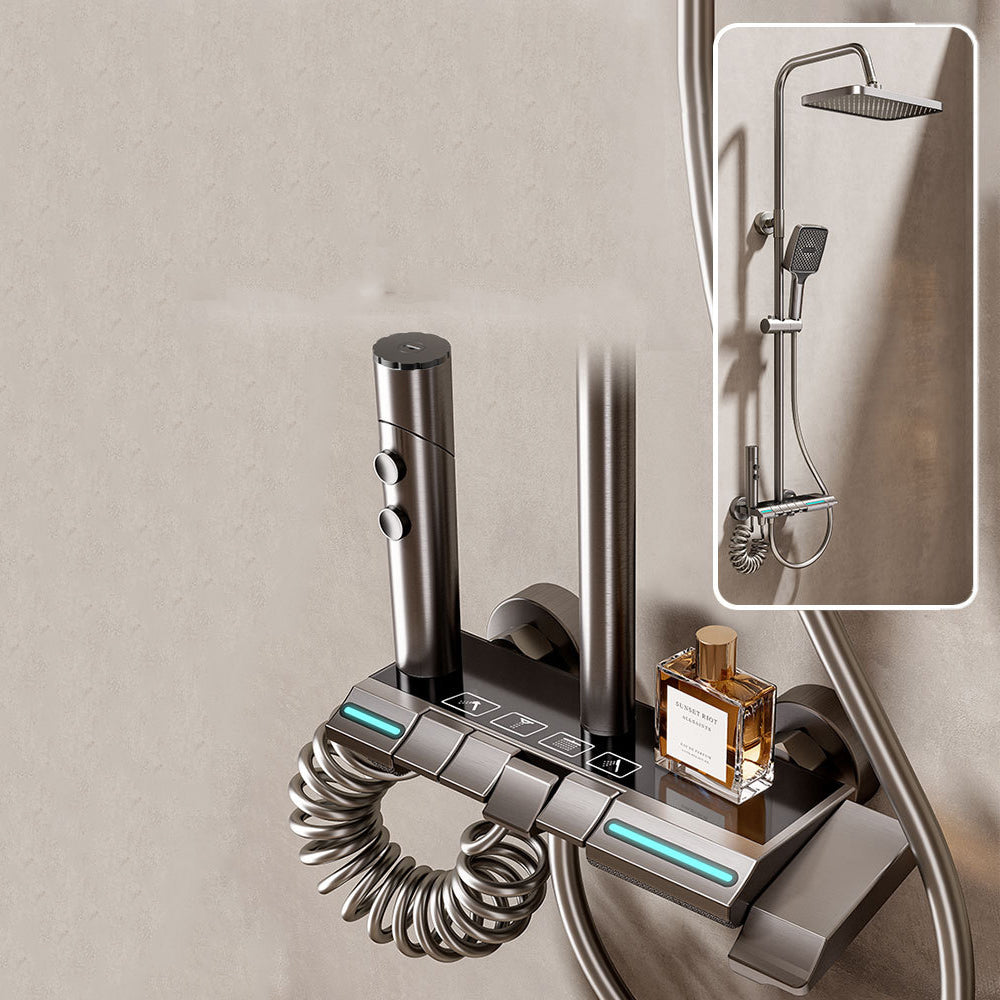 Homelody Thermostatique Système de douche à affichage numérique avec mitigeur de Baignoire pour Salle de Bain 4 Fonctions à lumière ambiante