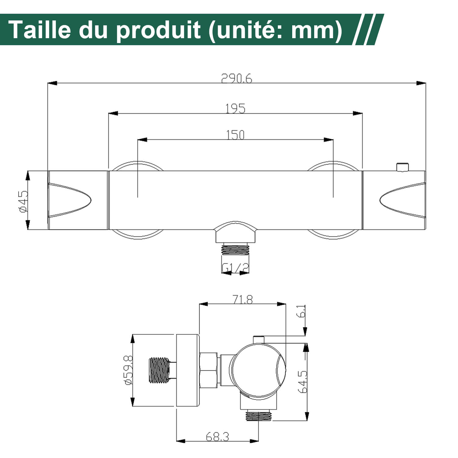 	mitigeur thermostatique baignoire a poser