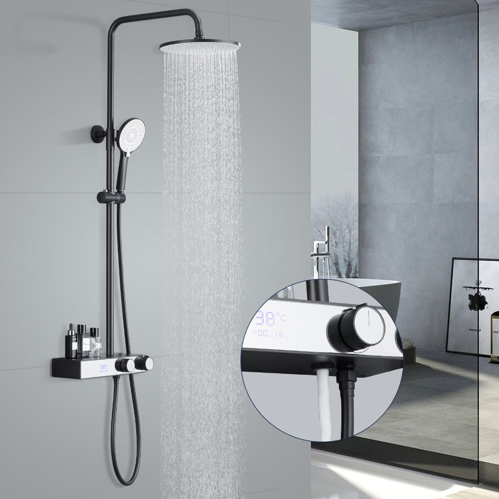 ensemble douche noir avec robinet