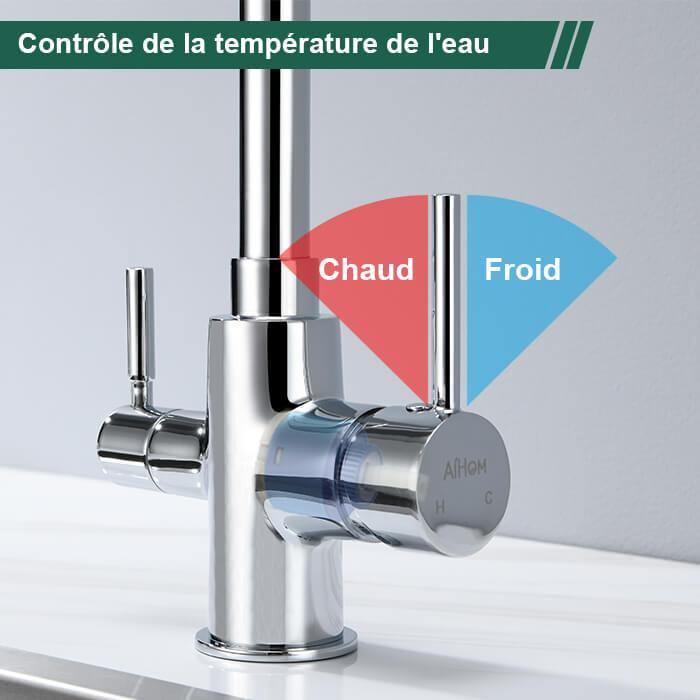 Robinet 3 voies pour cuisine  
