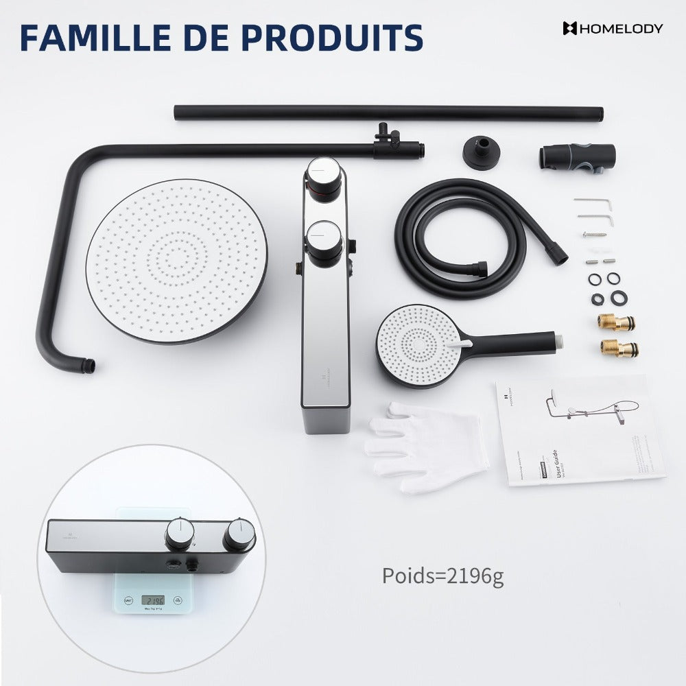 kit de douche noir pas cher