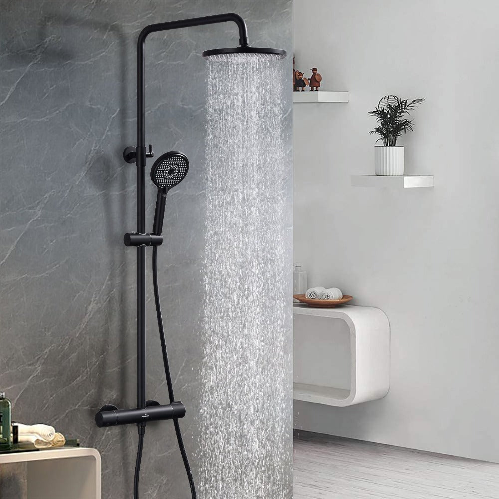 Moderne colonne douche noire avec mitigeur thermostatique homelody