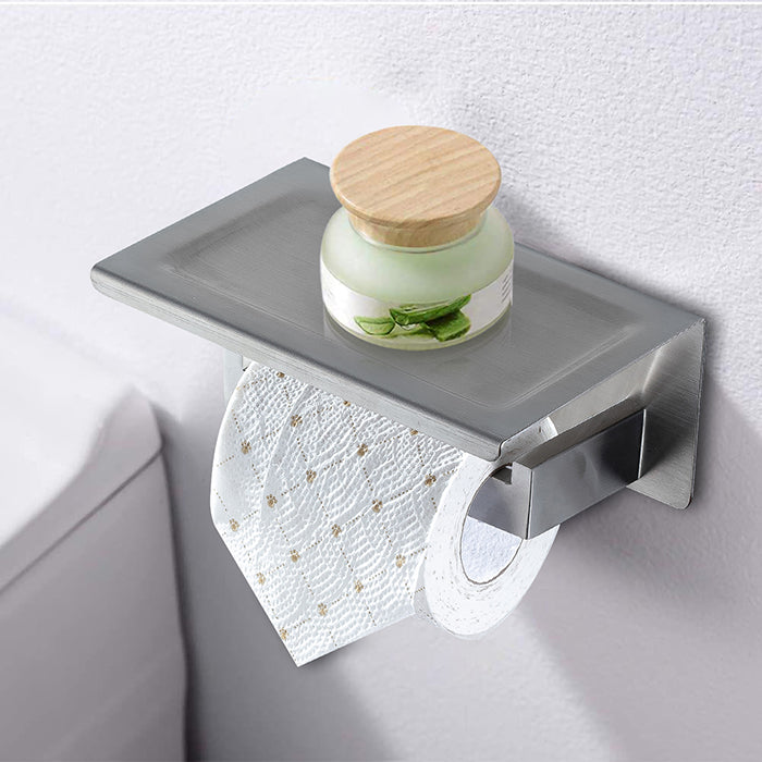 AiHom Porte-papier de toilette SS304 Porte-papier de toilette en acier inoxydable avec support de rouleau d'étagère