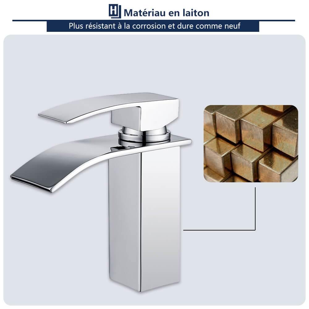 mitigeur lavabo cascade bec laiton