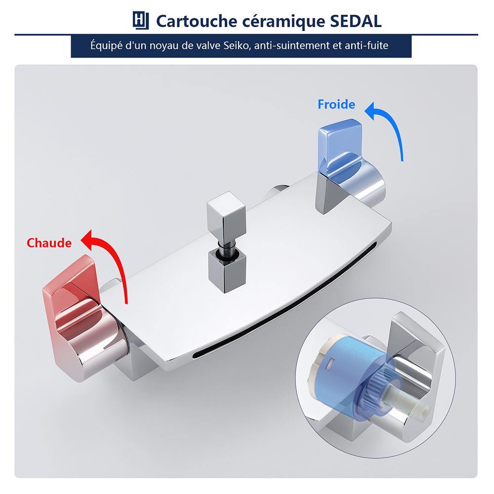 mélangeur de douche cascade mural
