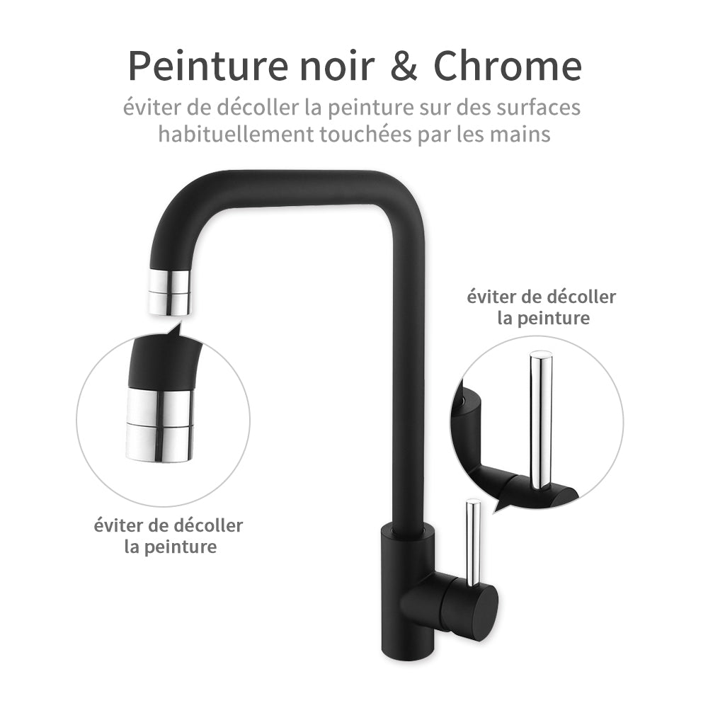 robinet noir haut pour cuisine