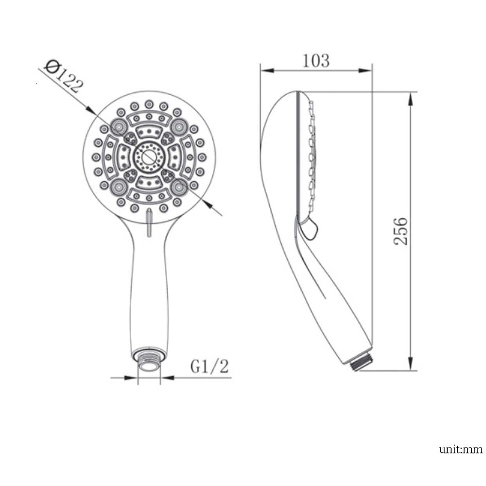 Homelody Pomme de Douche Universelle  6 Jets avec Tuyau et Support