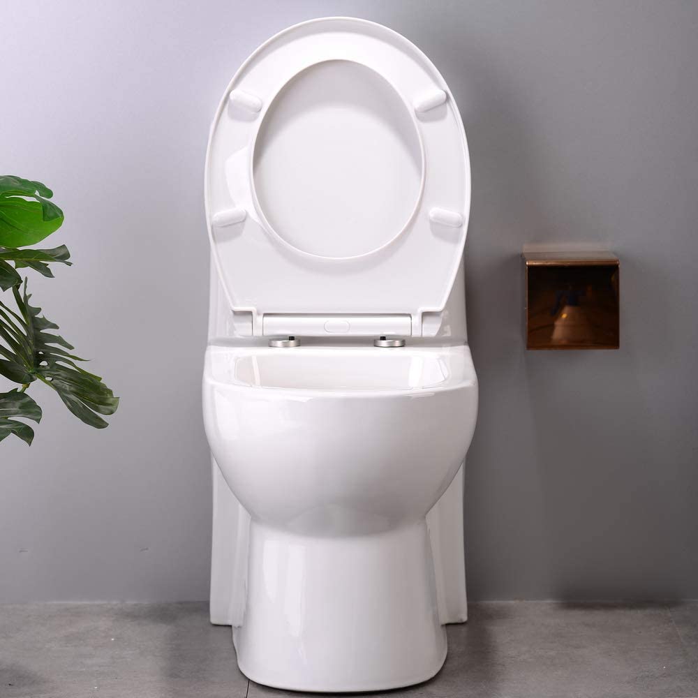 HOMELODY Abattant WC Frein de Chute 43,5x37x5cm Cuvette WC avec Dégagement  Rapide à un Bouton Lunette Toilette Blanc Antibactérien - Cdiscount  Bricolage