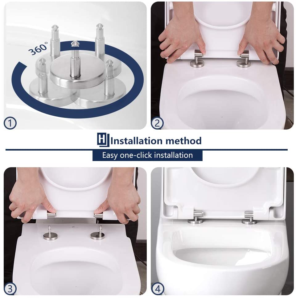 Abattant WC Frein de Chute Lunettes Toilettes en UF Couvercle de