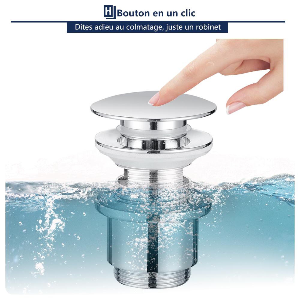 BlueXP 3 Bouchon de Vidange en Laiton 36mm Bouchon de Canalisation D'évier  de Salle de Bains Bonde Pop-up de Vidage Pop Click Cl86 - Cdiscount Maison