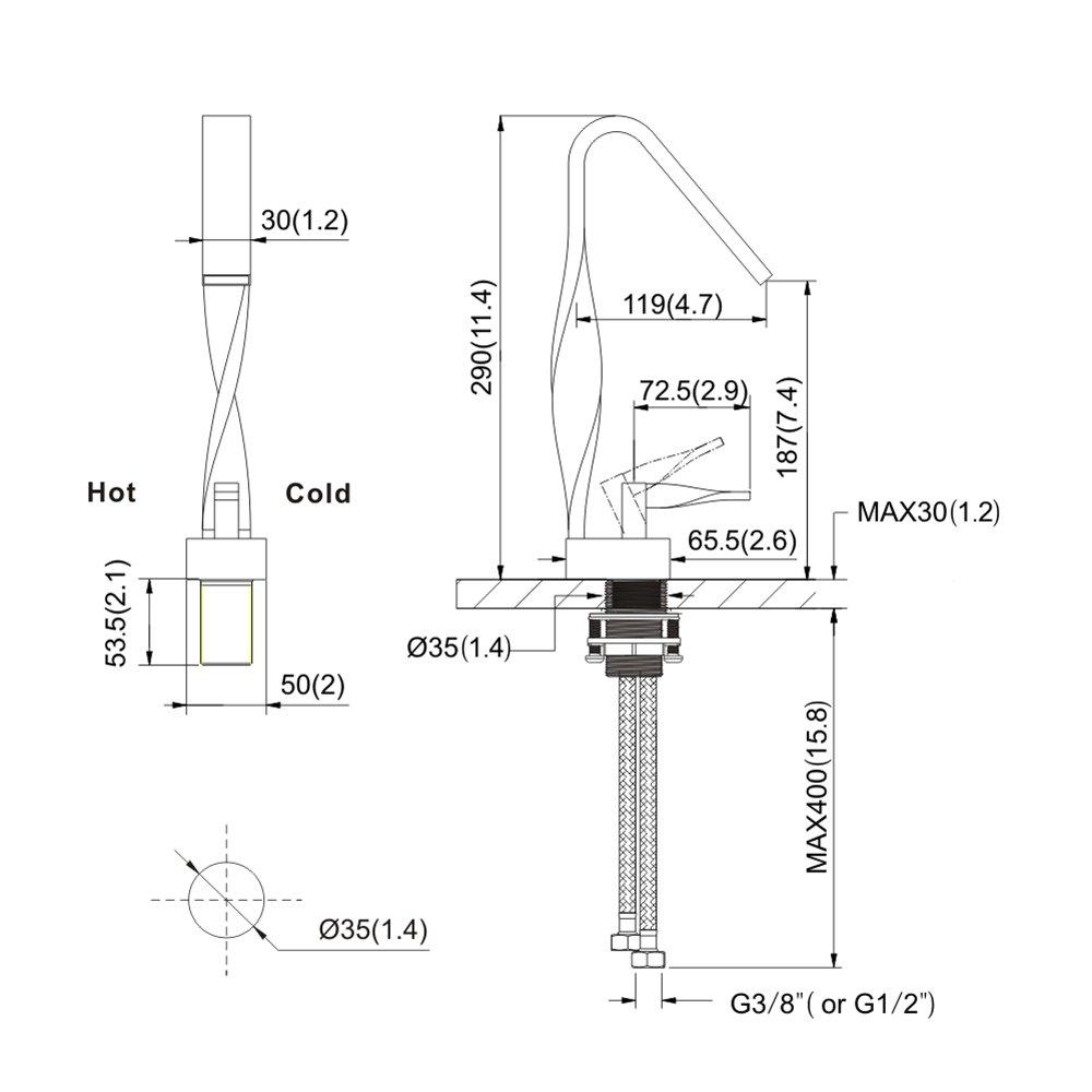 installer haut mitigeur lavabo laiton 